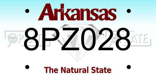 8PZ028 Arkansas License Plate