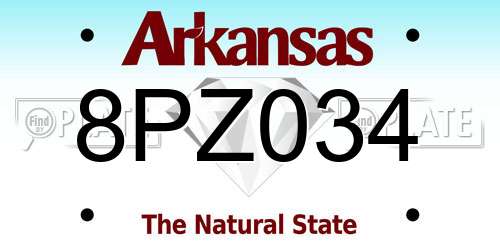 8PZ034 Arkansas License Plate