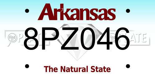 8PZ046 Arkansas License Plate