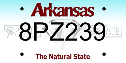 8PZ239 Arkansas License Plate