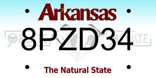 8PZD34 Arkansas License Plate