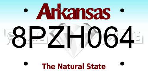 8PZH064 Arkansas License Plate