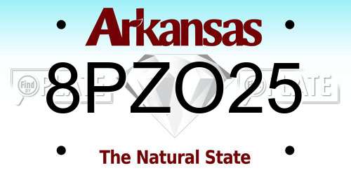 8PZO25 Arkansas License Plate