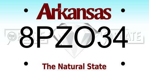 8PZO34 Arkansas License Plate