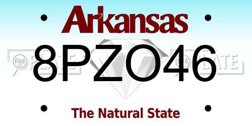 8PZO46 Arkansas License Plate