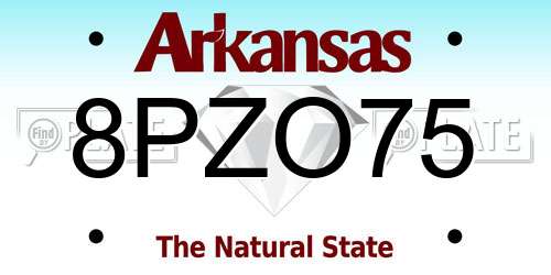 8PZO75 Arkansas License Plate