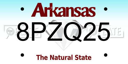 8PZQ25 Arkansas License Plate