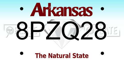 8PZQ28 Arkansas License Plate