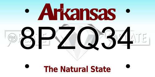 8PZQ34 Arkansas License Plate