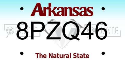 8PZQ46 Arkansas License Plate
