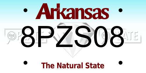 8PZS08 Arkansas License Plate