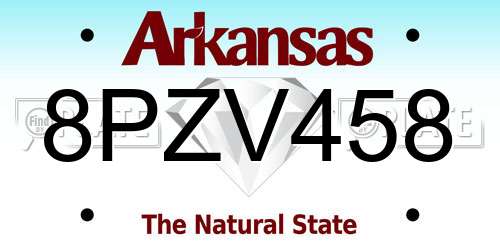 8PZV458 Arkansas License Plate