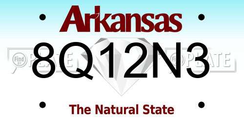8Q12N3 Arkansas License Plate