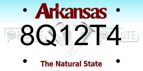 8Q12T4 Arkansas License Plate