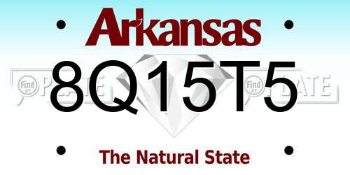 8Q15T5 Arkansas License Plate