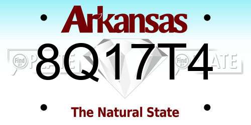8Q17T4 Arkansas License Plate