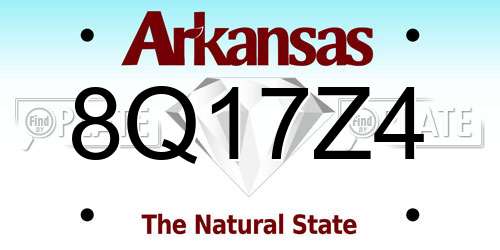 8Q17Z4 Arkansas License Plate