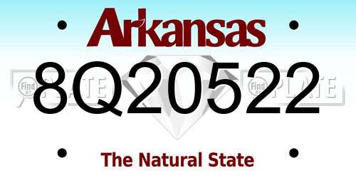 8Q20522 Arkansas License Plate