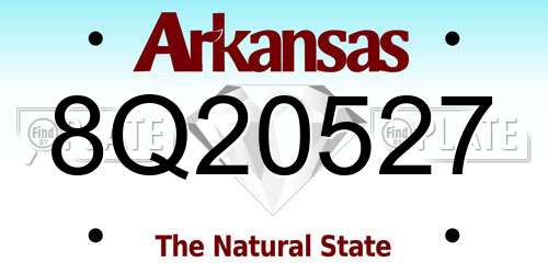 8Q20527 Arkansas License Plate