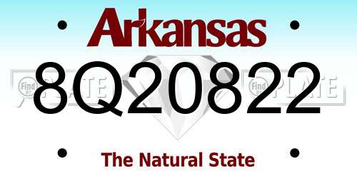 8Q20822 Arkansas License Plate