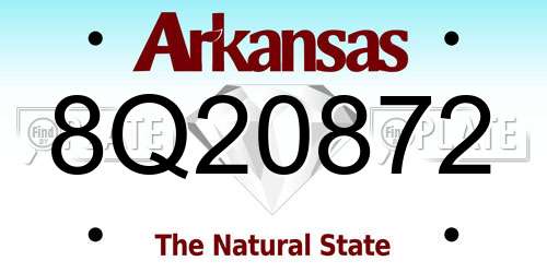8Q20872 Arkansas License Plate