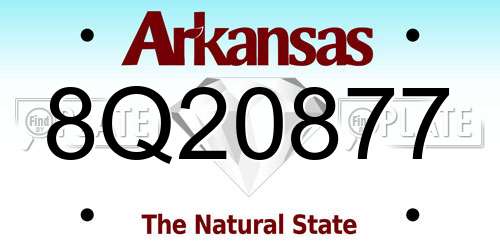 8Q20877 Arkansas License Plate