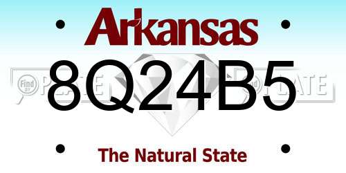 8Q24B5 Arkansas License Plate