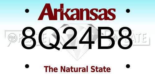 8Q24B8 Arkansas License Plate