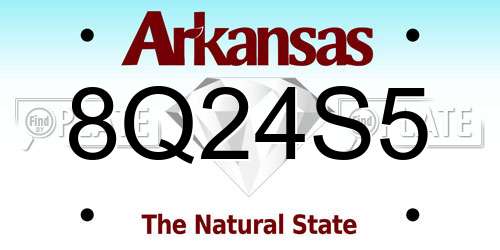 8Q24S5 Arkansas License Plate