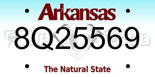 8Q25569 Arkansas License Plate
