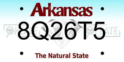 8Q26T5 Arkansas License Plate