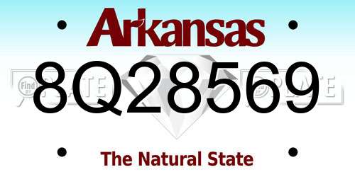 8Q28569 Arkansas License Plate