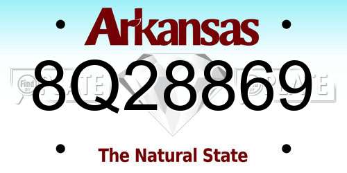 8Q28869 Arkansas License Plate