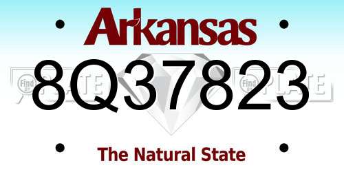 8Q37823 Arkansas License Plate