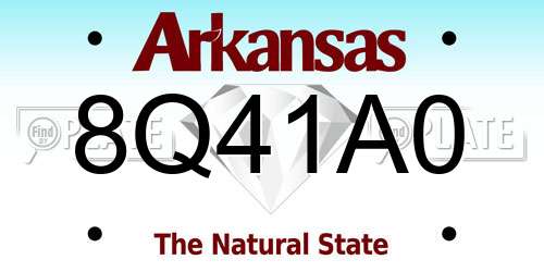 8Q41A0 Arkansas License Plate