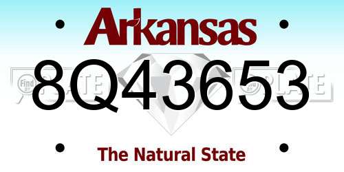 8Q43653 Arkansas License Plate