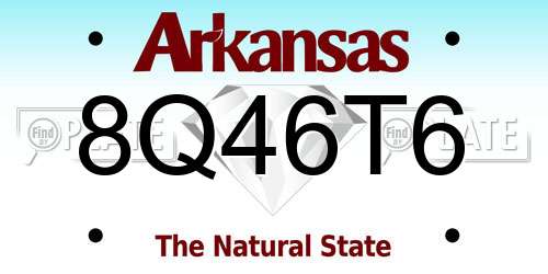 8Q46T6 Arkansas License Plate