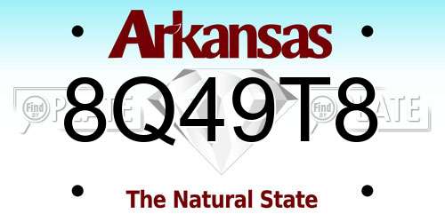 8Q49T8 Arkansas License Plate