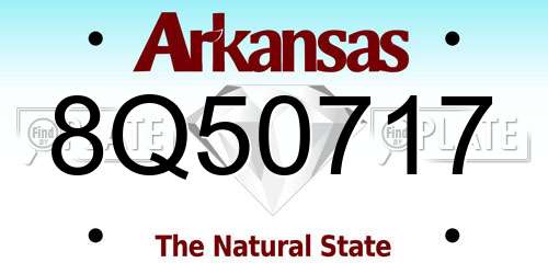 8Q50717 Arkansas License Plate