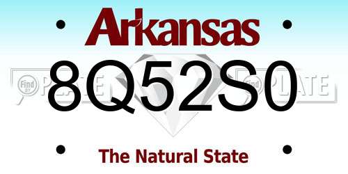 8Q52S0 Arkansas License Plate
