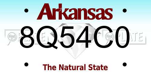 8Q54C0 Arkansas License Plate