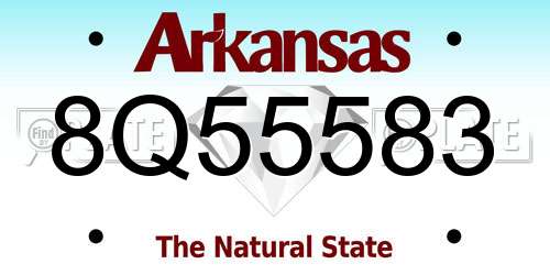 8Q55583 Arkansas License Plate