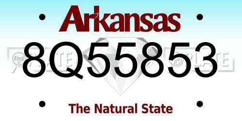 8Q55853 Arkansas License Plate