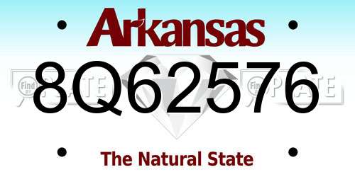 8Q62576 Arkansas License Plate