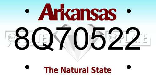 8Q70522 Arkansas License Plate