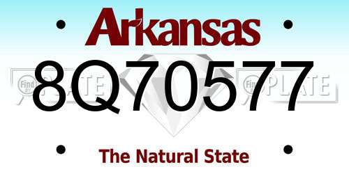 8Q70577 Arkansas License Plate