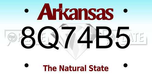 8Q74B5 Arkansas License Plate