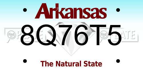 8Q76T5 Arkansas License Plate