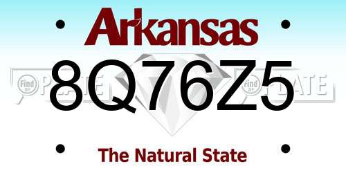 8Q76Z5 Arkansas License Plate