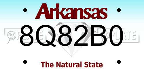 8Q82B0 Arkansas License Plate
